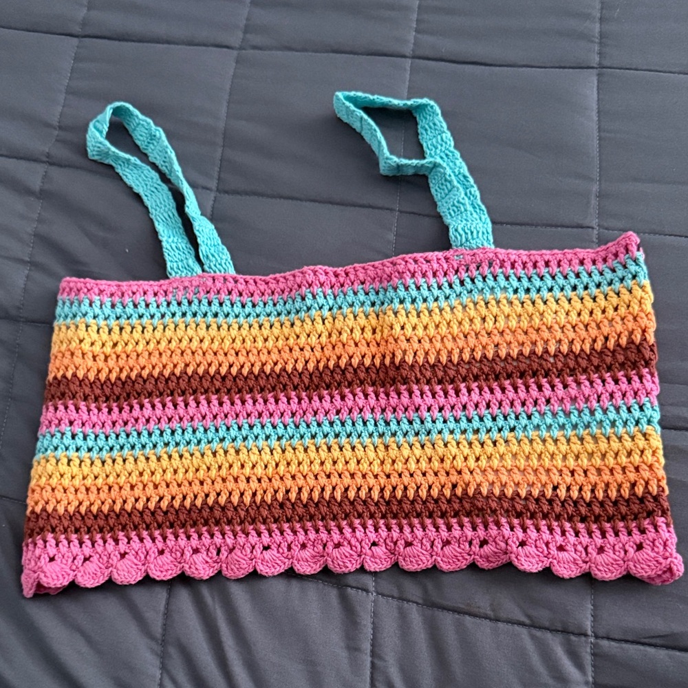 Colorful Crochet Crop Top